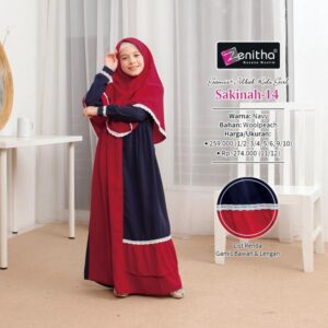 ZENITHA Sakinah 14 Kids Girl Navy 1/2