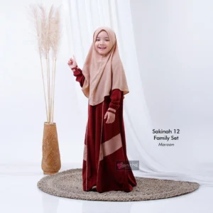 ZENITHA Sakinah 12 Kids Girl Maroon 1/2