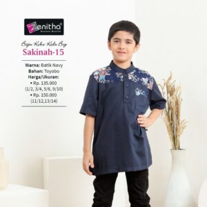 ZENITHA Sakinah 15 Kids Boy Batik Navy 11/12
